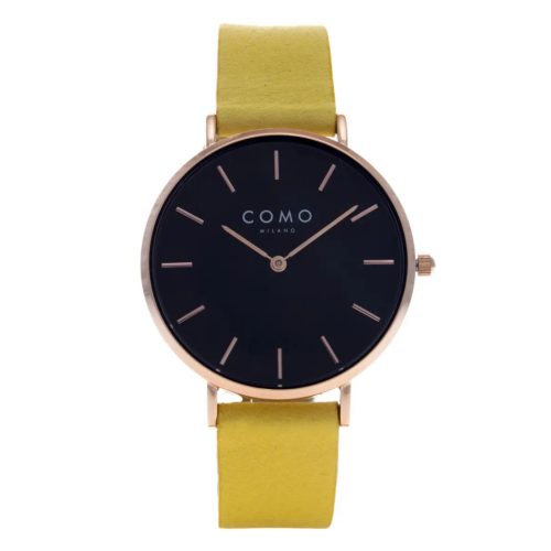 Como Milano Trendsetters női fekete számlapos sárga színű karóra