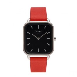Como Milano Square női fekete számlapos piros színű karóra