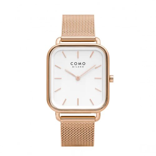 Como Milano Square női fehér számlapos rosegold színű karóra
