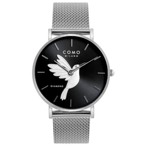 Como Milano Colibri női fekete számlapos ezüst színű karóra
