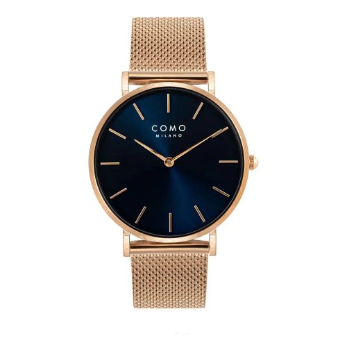 Como Milano Trendsetters női kék számlapos rosegold színű karóra