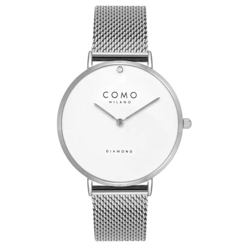 Como Milano Diamond női fehér számlapos ezüst színű karóra
