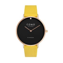 Como Milano Diamond női fekete számlapos sárga színű karóra