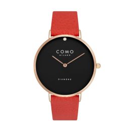 Como Milano Diamond női fekete számlapos piros színű karóra