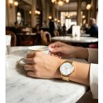 Como Milano Flamingo női gyöngyház fehér számlapos arany színű karóra