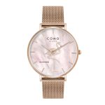 Como Milano Flamingo női rózsaszín gyöngyház számlapos rosegold színű karóra