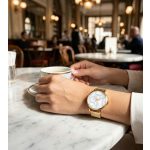 Como Milano Flamingo női rózsaszín gyöngyház számlapos rosegold színű karóra