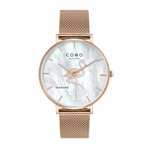 Como Milano Flamingo női gyöngyház fehér számlapos rosegold színű karóra