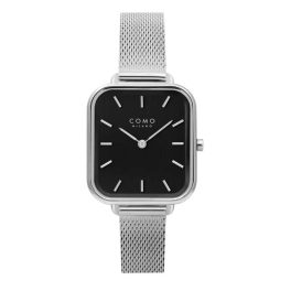 Como Milano Square női fekete számlapos ezüst színű karóra