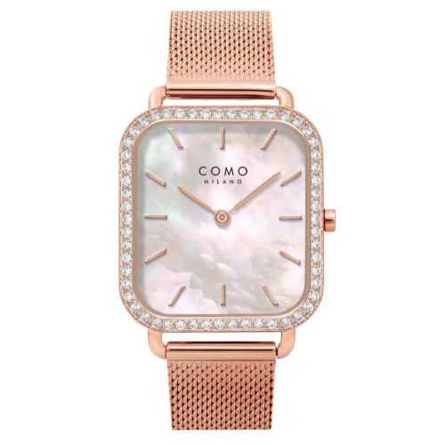 Como Milano Square női gyöngyház fehér számlapos rosegold színű karóra