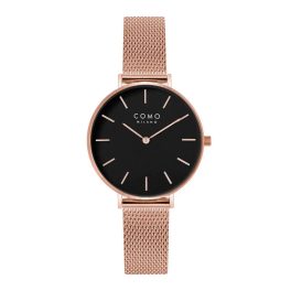 Como Milano Trendsetters női fekete számlapos rosegold színű karóra