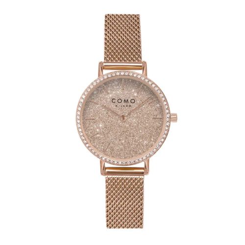 Como Milano Trendsetters női csillámos rosegold számlapos rosegold színű karóra