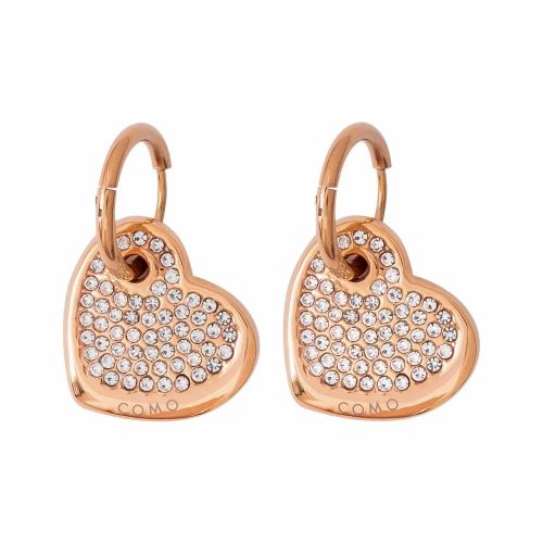 Como Milano Heart női fülbevaló rosegold színben